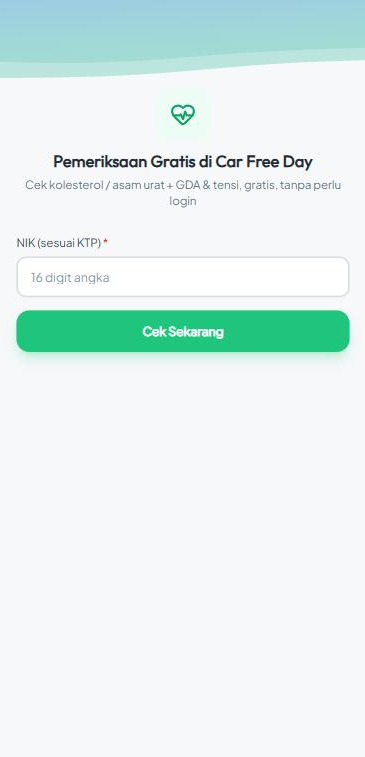 Langkah 1: masukkan NIK di halaman pemeriksaan gratis CFD