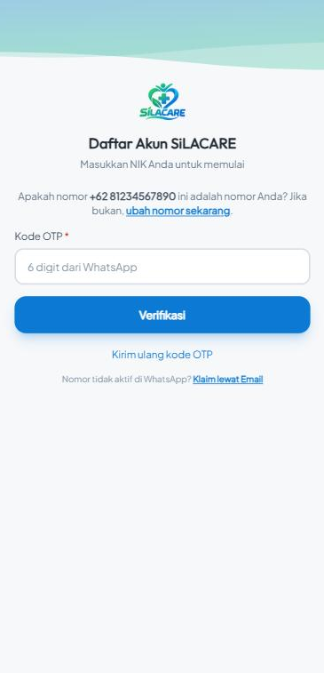 Langkah 2: masukkan kode OTP dari WhatsApp